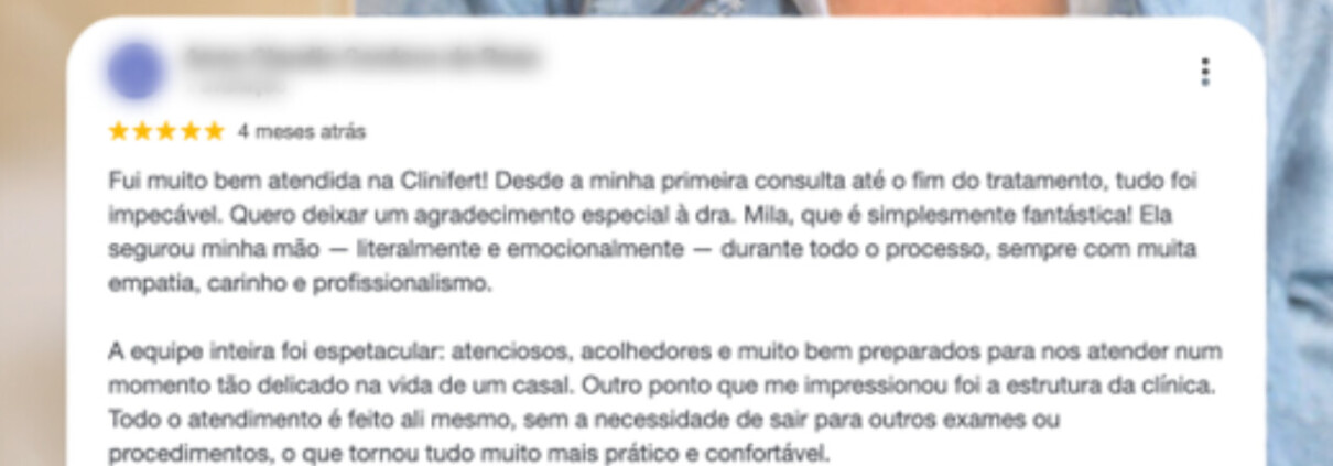 Um dos grandes diferenciais da Clinifert é ter tudo o que o paciente precisa em um único lugar.
